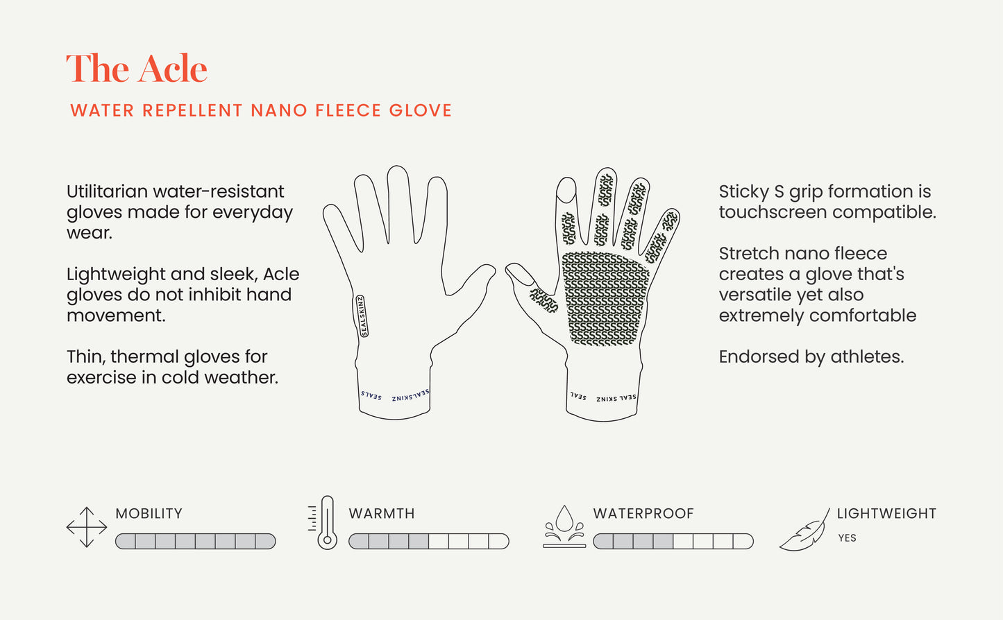 SealSkinz Water Repellent Nano Fleece Glove