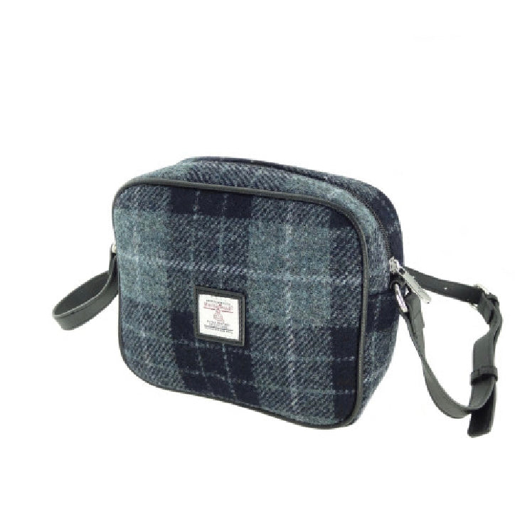 Harris Tweed 'Almond' Mini Bag in Grey & Black Tartan
