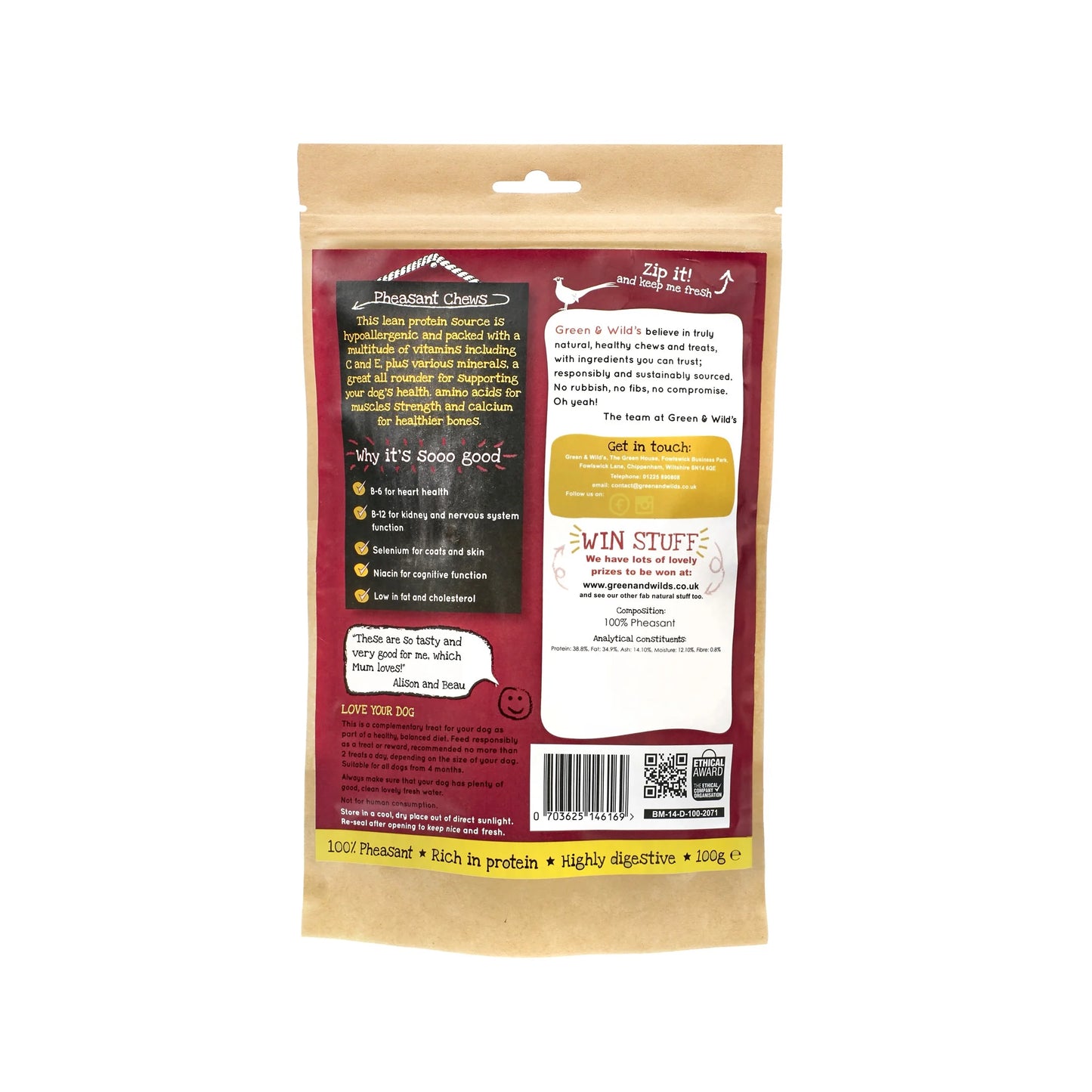 Pheasant chews, 100g