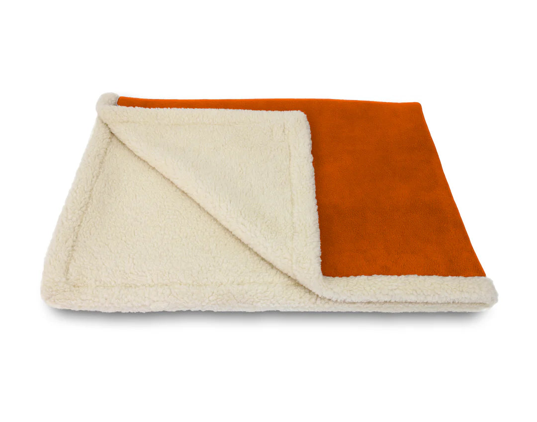 Sherpa Fleece Blanket Burnt Orange