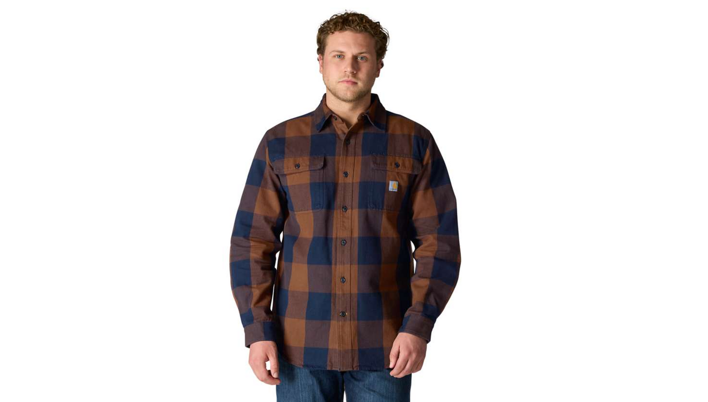 Carhartt M LooseFit HW Flannel LS Plaid Shirt