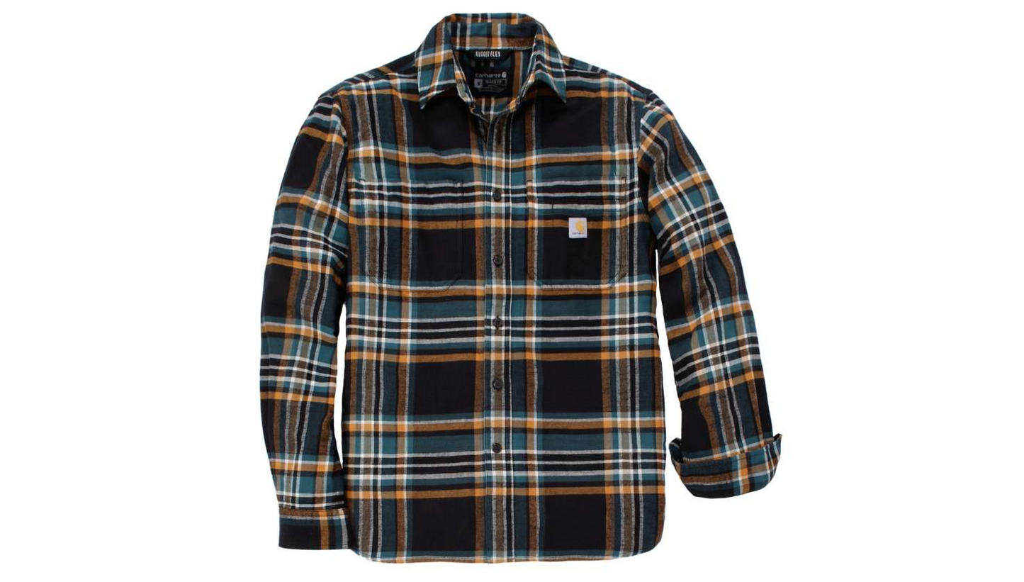 Carhartt M RF Relaxed Fit MW Flannel LS Plaid Shirt